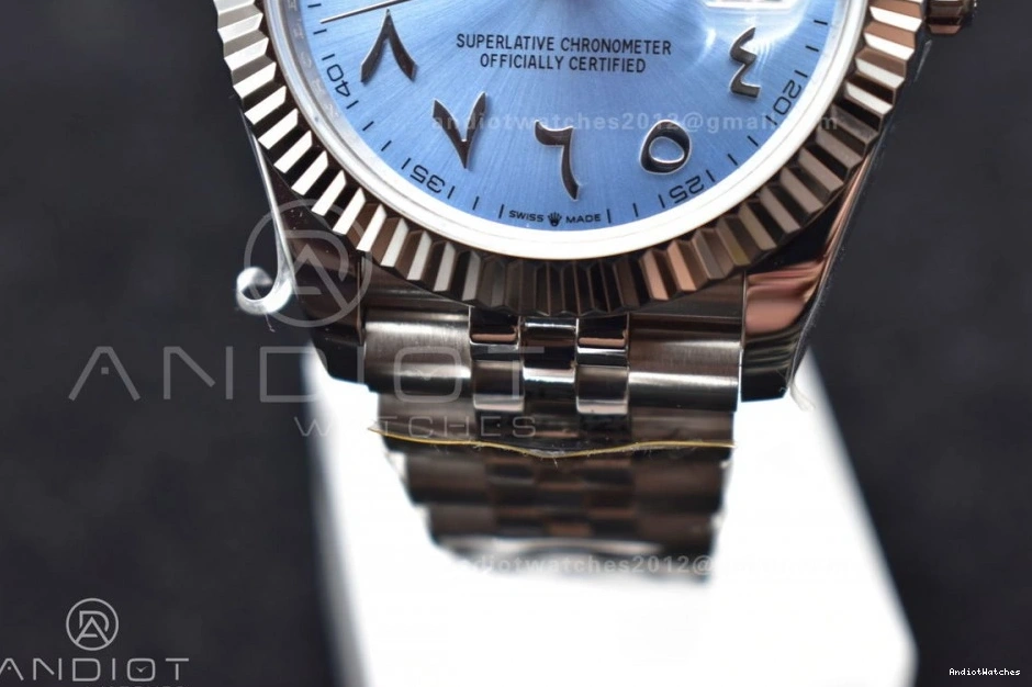 on Marker SA DateJust Dial 126334 Arabic Blue Steel Ice 1:1 Classic DIWF 640 Jubilee 904L 41 Edition Best Bracelet 0826